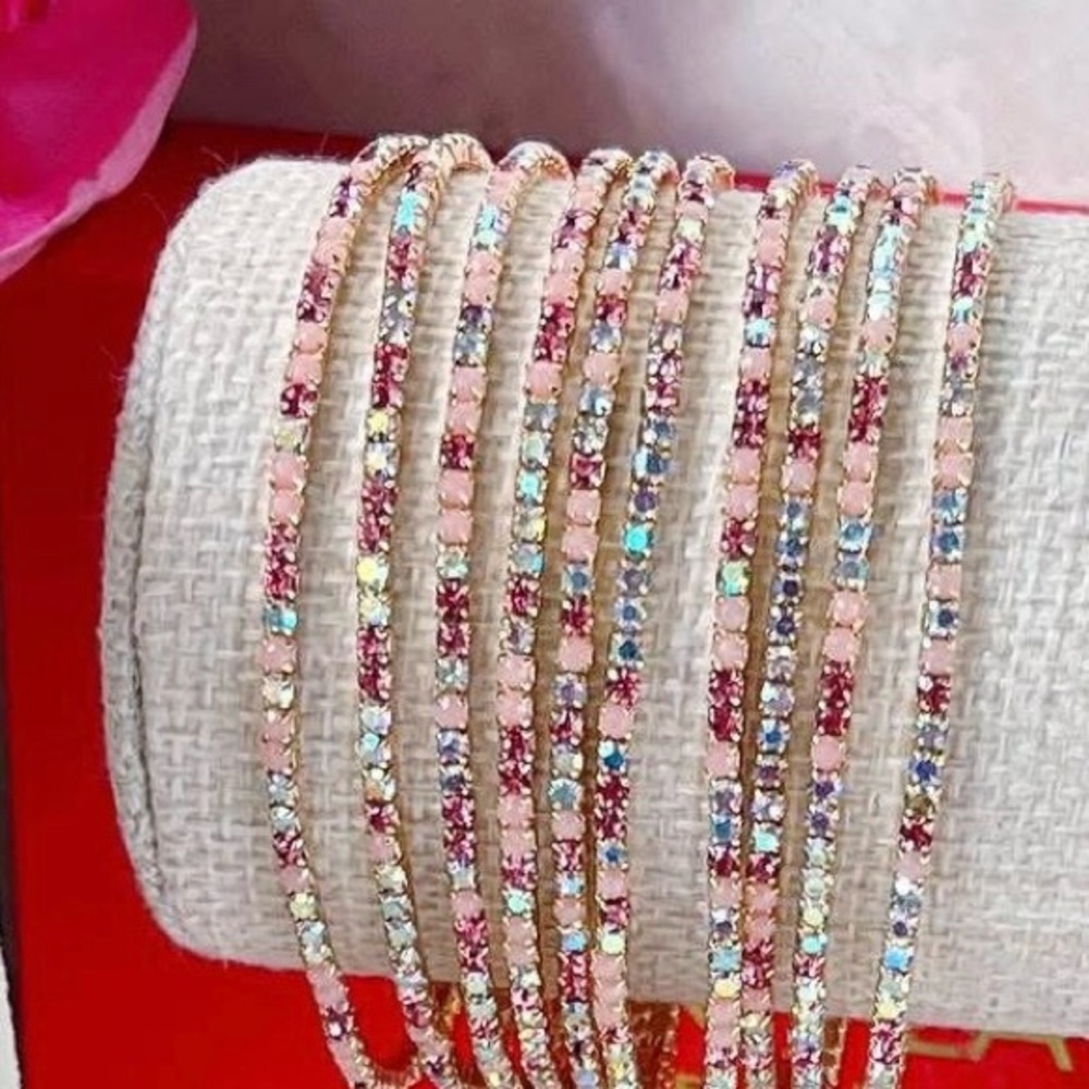 Park Lane Jewelry SWEETS Bracelet Set of 10 Stretch stackable Pink bracelets NWT - Picture 6 of 7